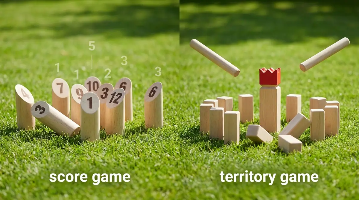 【結論】モルックとクッブの違いは「得点ゲーム」か「陣取りゲーム」か