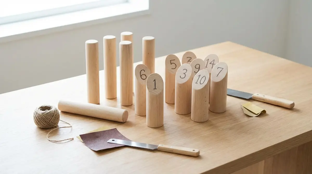 【作り方②】100均アイテムで作る代用モルック(予算500円以内)