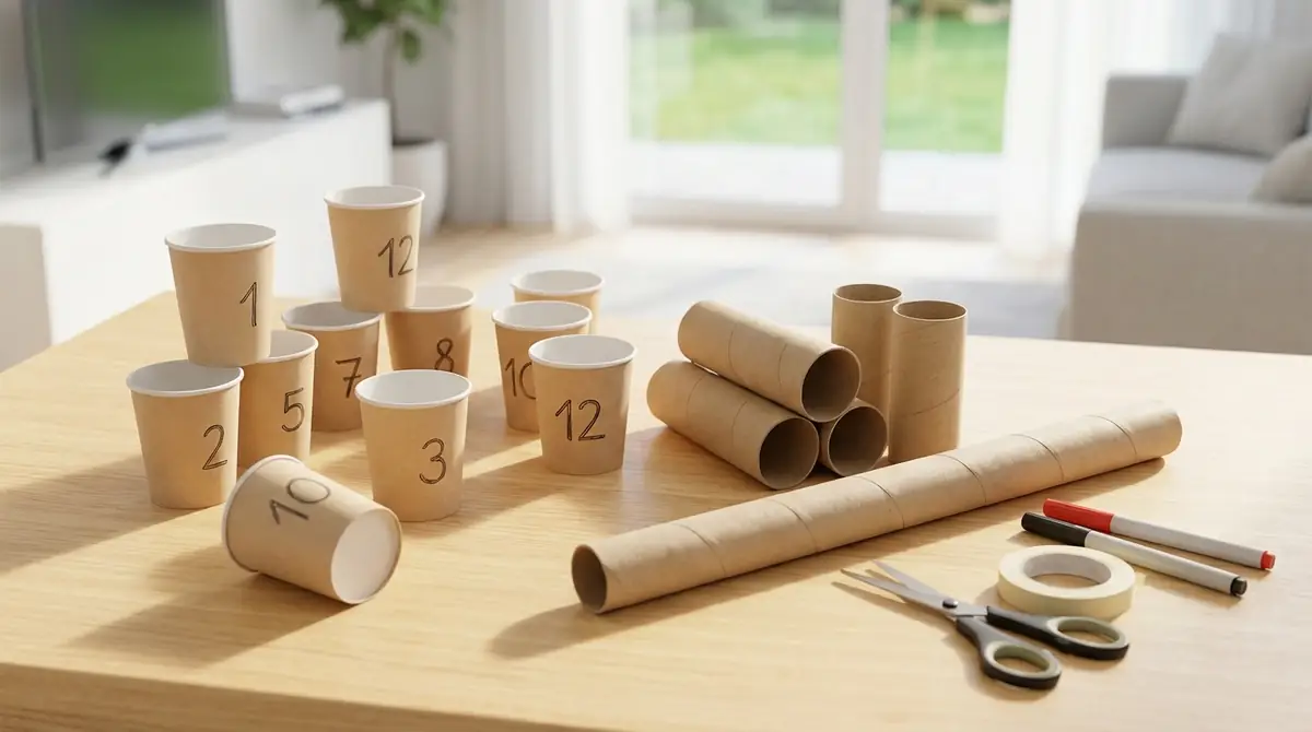 【作り方③】ラップ芯・紙コップで作る代用モルック(0円で今すぐ遊ぶ)