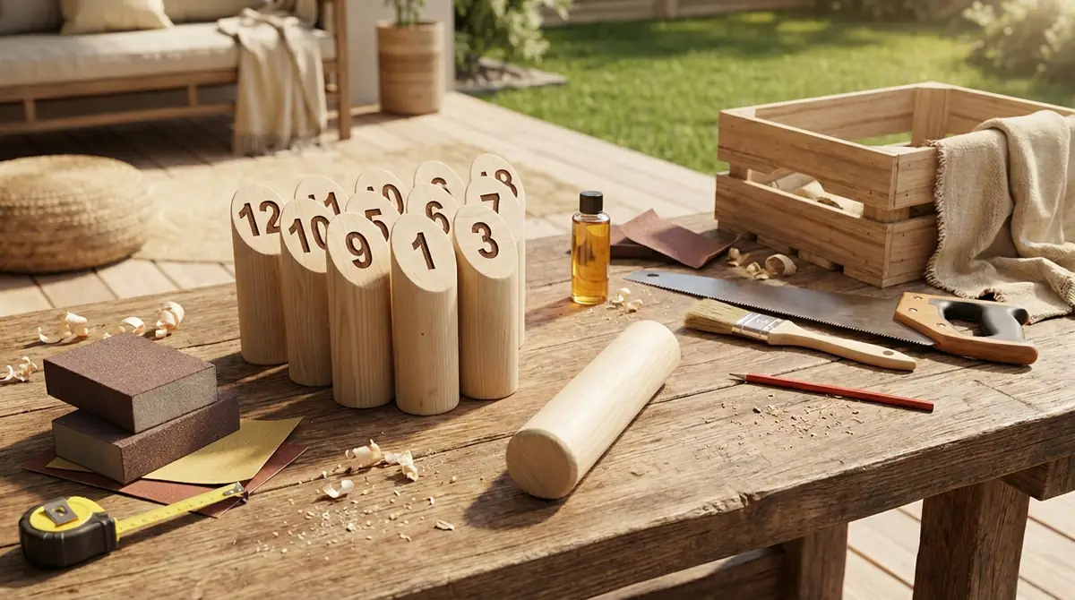 手作りモルックで遊ぶ前の準備