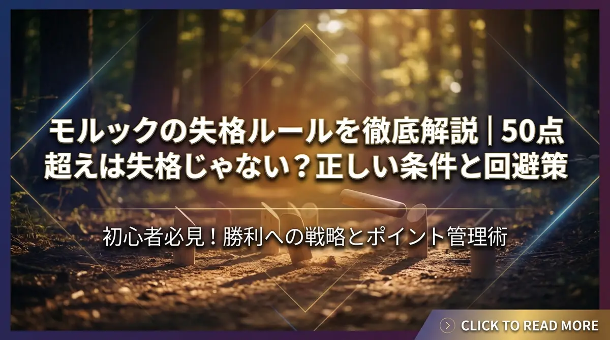 モルックの失格ルールを徹底解説｜50点超えは失格じゃない？正しい条件と回避策