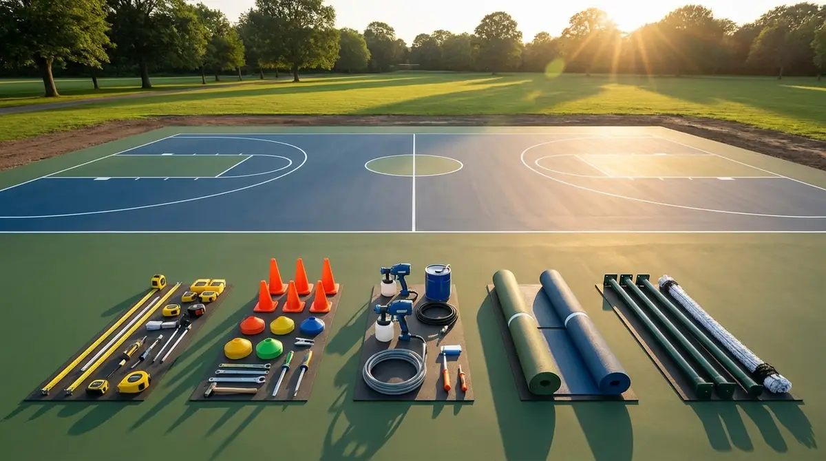 コート設営に必要な道具と5ステップ手順