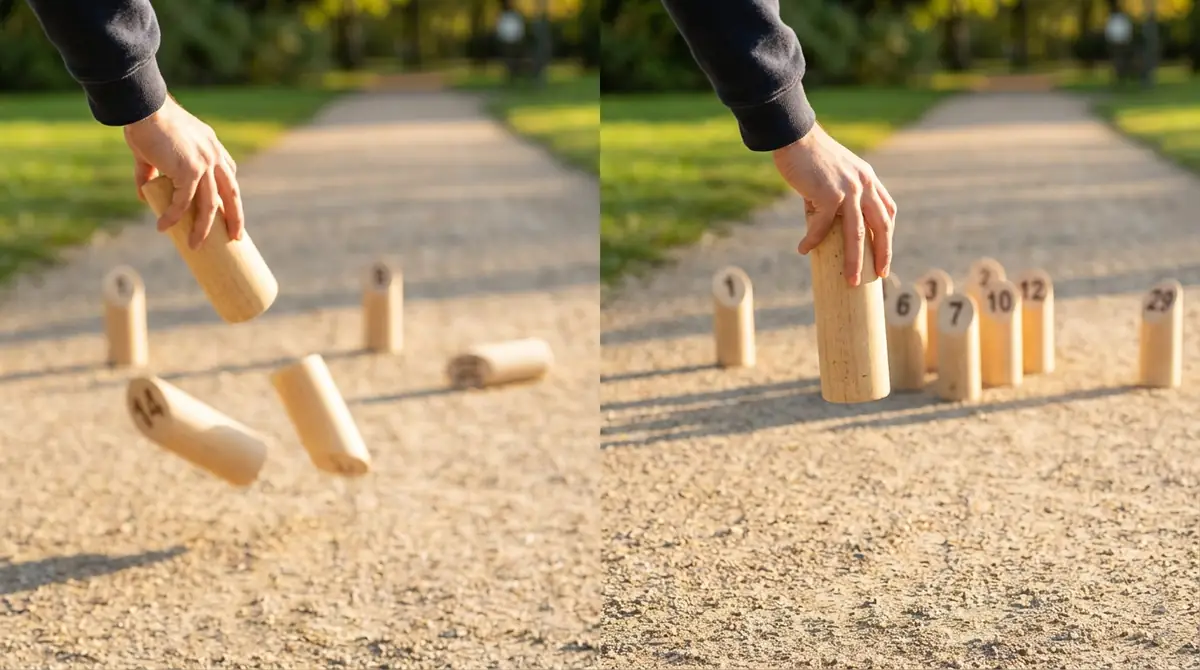 モルック縦投げでよくある失敗と修正法